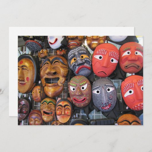 韓国伝統的の演技用マスク | 한국 전통 탈 シーズンカード (正面/裏面)