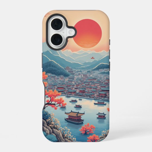 韓国伝統的の絵を描市内ケース iPhone 16ケース (裏面)