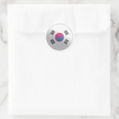 韓国光沢サークル国旗 ラウンドシール (バッグ)