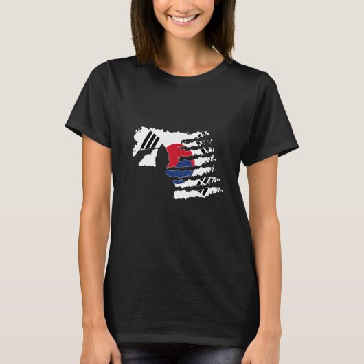 韓国兵士の敬礼 ベテランの愛国者 Tシャツ (正面)