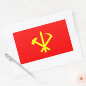 韓国労働党パーティー国旗 長方形シール (封筒)