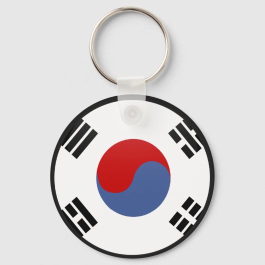 韓国品質国旗のサークル キーホルダー (正面)