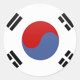韓国品質国旗のサークル ラウンドシール