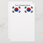 韓国国旗が付いた文房具 便箋 (正面/裏面)
