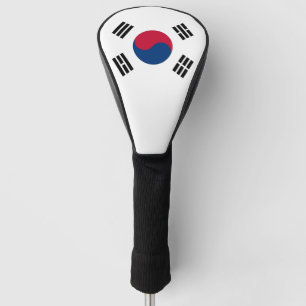 韓国国旗が掲げられたゴルフドライバーカバー ゴルフヘッドカバー