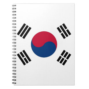韓国国旗が掲げられたノート ノートブック