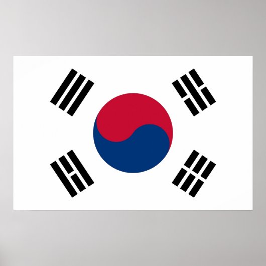 韓国国旗でキャンバス印刷 ポスター (正面)