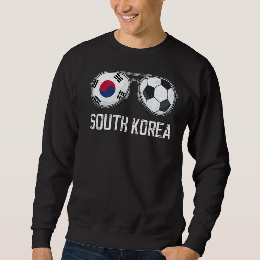 韓国国旗とサッカー選手サングラス韓国 スウェットシャツ (正面)