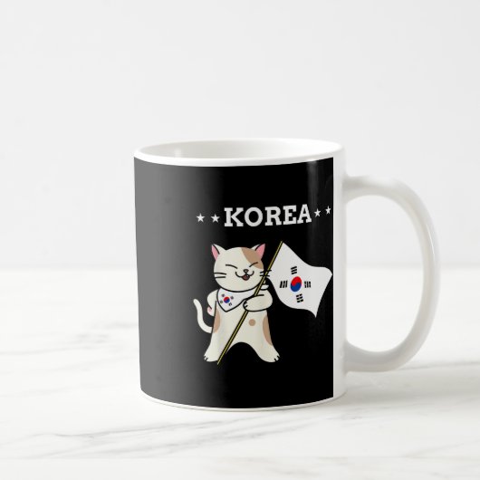 韓国国旗とネコ韓国 コーヒーマグカップ (右)