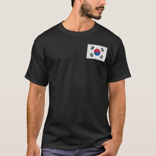 韓国国旗とヴィンテージ韓国国旗 Tシャツ (正面)