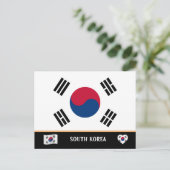 韓国国旗と韓国の国旅行 ポストカード (スタンド正面)