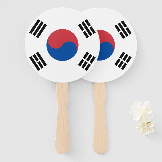 韓国国旗と韓国の愛国心 ハンドファン (正面&裏面)