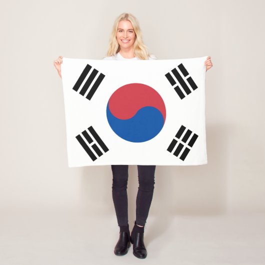 韓国国旗と韓国の愛国心 フリースブランケット (インサイチュ)