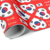 韓国国旗と韓国の贈り物/スポーツファンのラップ ラッピングペーパー (ロールコーナー)