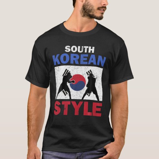 韓国国旗と韓国ボクシングクラブヴィンテージ Tシャツ (正面)
