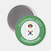 韓国国旗のクリスマスエンジェル オーダーメイド マグネット (正面/裏面)