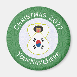 韓国国旗のクリスマスエンジェル オーダーメイド マグネット