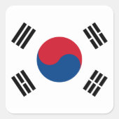 韓国国旗のシール スクエアシール (正面)