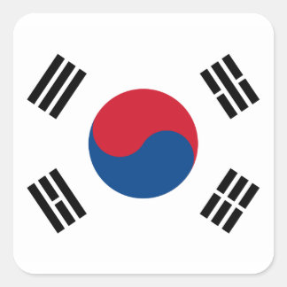 韓国国旗のシール スクエアシール