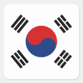 韓国国旗のシール スクエアシール (正面)
