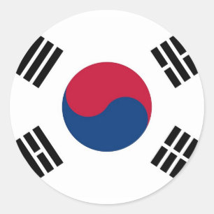 韓国国旗のシール ラウンドシール
