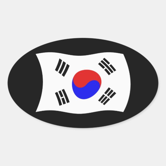 韓国国旗のシール 楕円形シール (正面)