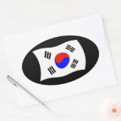 韓国国旗のシール 楕円形シール (封筒)