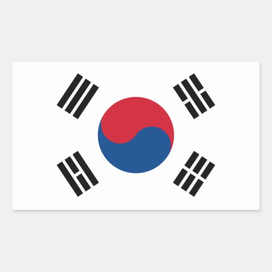 韓国国旗のシール 長方形シール (正面)