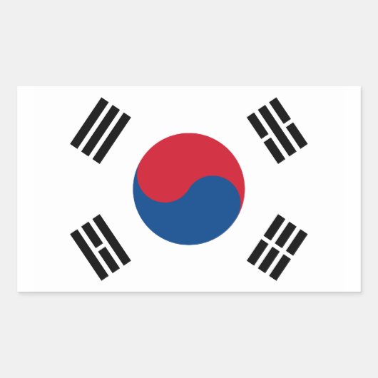 韓国国旗のシール 長方形シール (正面)