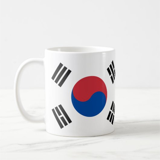 韓国国旗のセラミック製マグカップ コーヒーマグカップ (左)