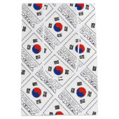 韓国国旗のタイル張り個人用設定 ミディアムペーパーバッグ (裏面)