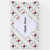 韓国国旗のタイル張り個人用設定 横断幕 (縦)