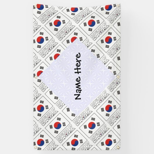 韓国国旗のタイル張り個人用設定 横断幕 (縦)