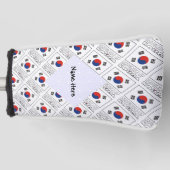 韓国国旗のタイル貼りパーソナル ゴルフヘッドカバー (正面)