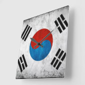 韓国国旗のヴィンテージ スクエア壁時計 (傾斜)