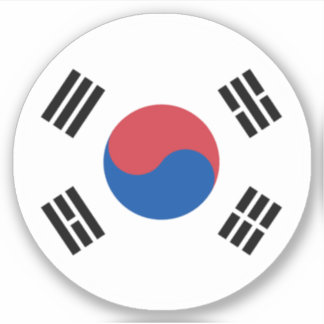 韓国国旗の丸いシール シール
