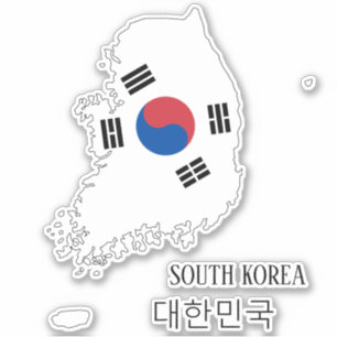 韓国国旗の地図の概要 シール