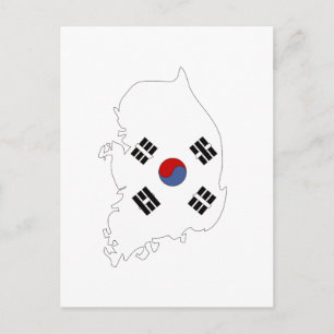 韓国国旗の地図 ポストカード