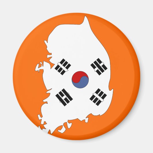 韓国国旗の地図 マグネット (正面)