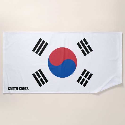 韓国国旗の壮麗な愛国心 ビーチタオル (正面)