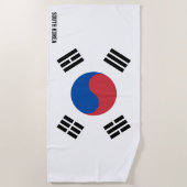 韓国国旗の壮麗な愛国心 ビーチタオル (正面)