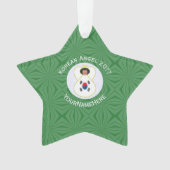 韓国国旗の天使の年と名の星 オーナメント (正面)