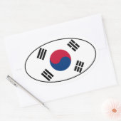 韓国国旗の楕円ステッカー 楕円形シール (封筒)