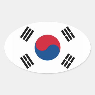 韓国国旗の楕円ステッカー 楕円形シール
