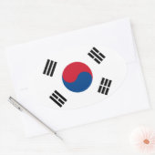 韓国国旗の楕円ステッカー 楕円形シール (封筒)