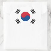 韓国国旗の楕円ステッカー 楕円形シール (バッグ)