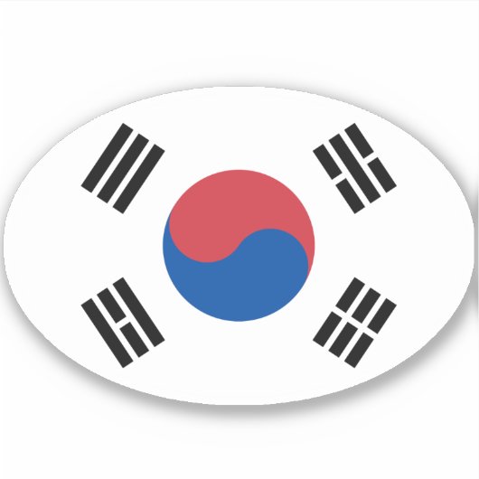韓国国旗の楕円 シール (正面)