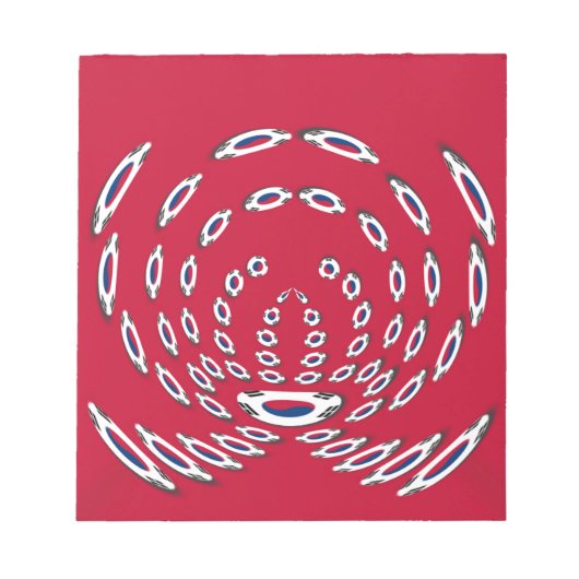 韓国国旗の水玉模様:フローラのツイスト ノートパッド (正面)