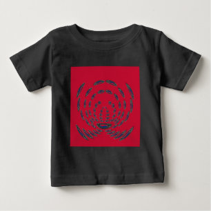 韓国国旗の水玉模様:フローラのツイスト ベビーTシャツ