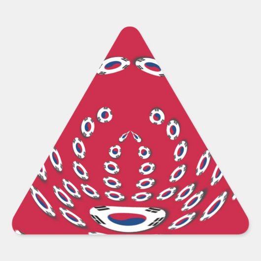 韓国国旗の水玉模様:フローラのツイスト 三角形シール (正面)